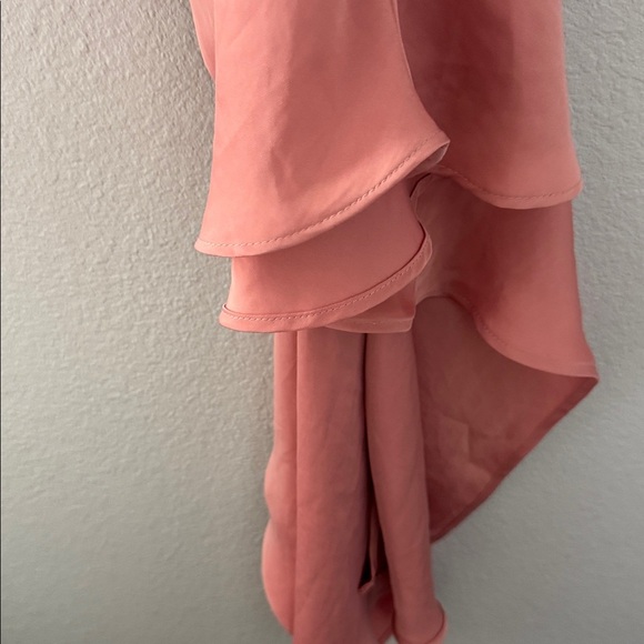 Zara V Neck Dress Pink with Button Accents Large - Picture 8 of 9